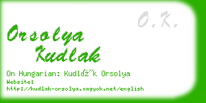 orsolya kudlak business card